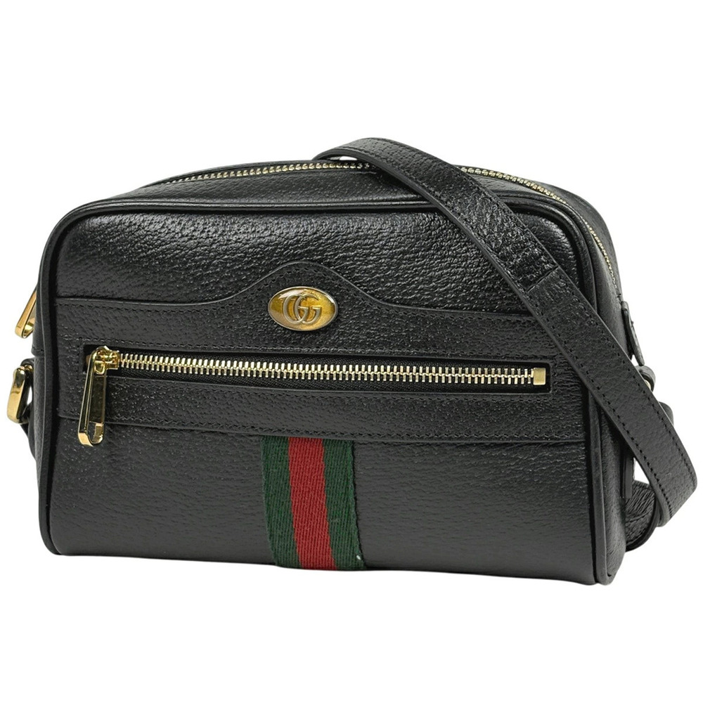 Gucci Ophidia Shoulder Bag Sherry Web Leather Black